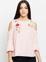 Feminine Pick Embroidered Top