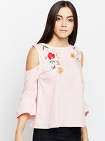 Feminine Pick Embroidered Top