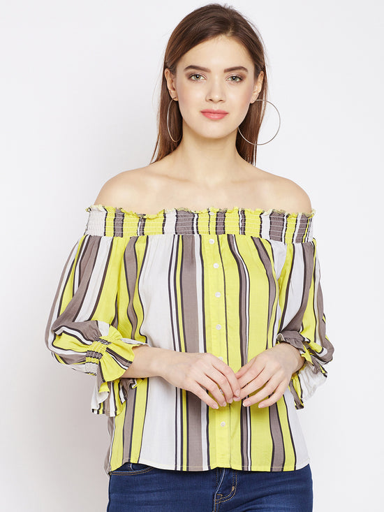 Stiped Evanka Cold Shoulder Top