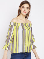 Stiped Evanka Cold Shoulder Top