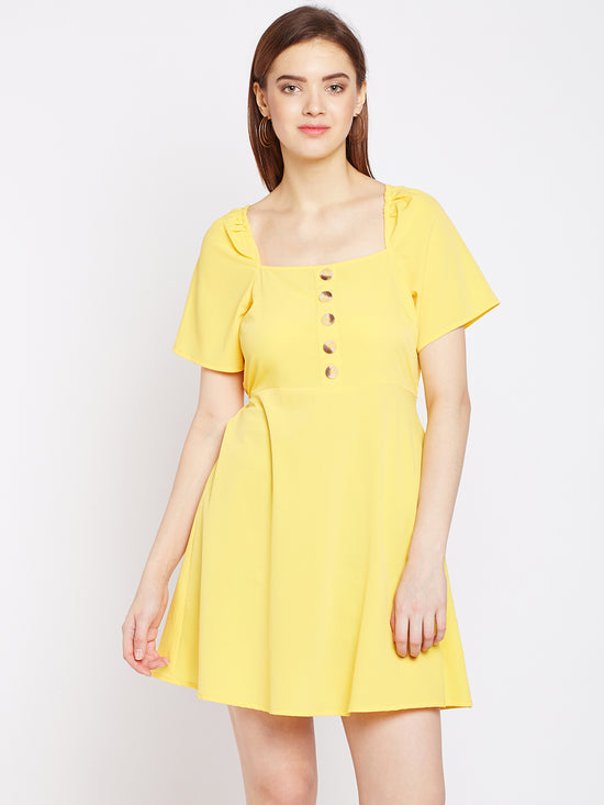 Sunshine Passion Velvet Button Dress