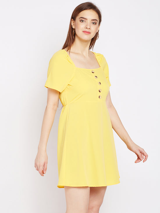 Sunshine Passion Velvet Button Dress