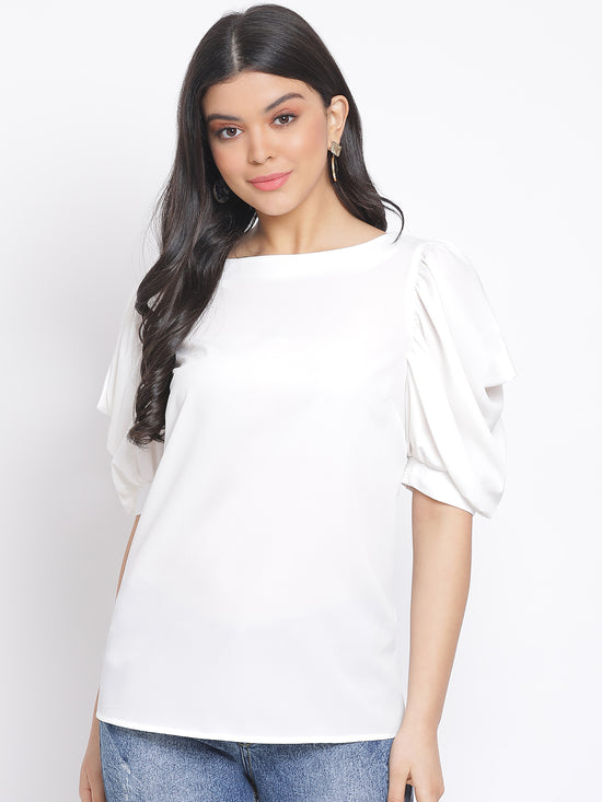 Pearl Baly Women Cowl Sleeve Top