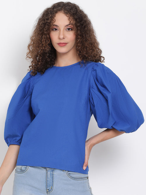 Cobalt Blue Statement Sleeve Top