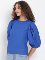 Cobalt Blue Statement Sleeve Top