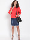 Coral Red Statement Sleeve Top