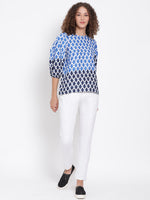 Moroccan Printed Statement Sleeve Top