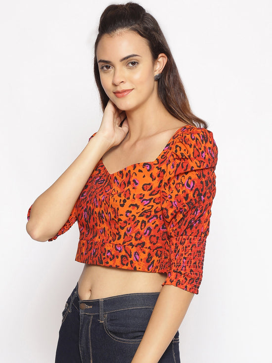 Wild Fire Animal Print Crop Top