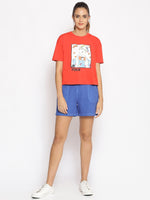 Cotton Washed Shorts in Cobalt Blue