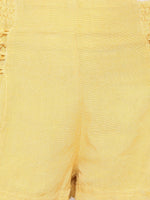 Yellow Criss-Cross Girl's Linen Blend Short