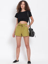 Olive Green Knot Me Up Shorts
