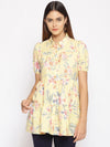 Light Yellow Floral Print Tunic