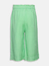 Mint Green Solid Linen Blend Girl's Pants