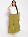 Army Green Plus Size Flared Women's Pants