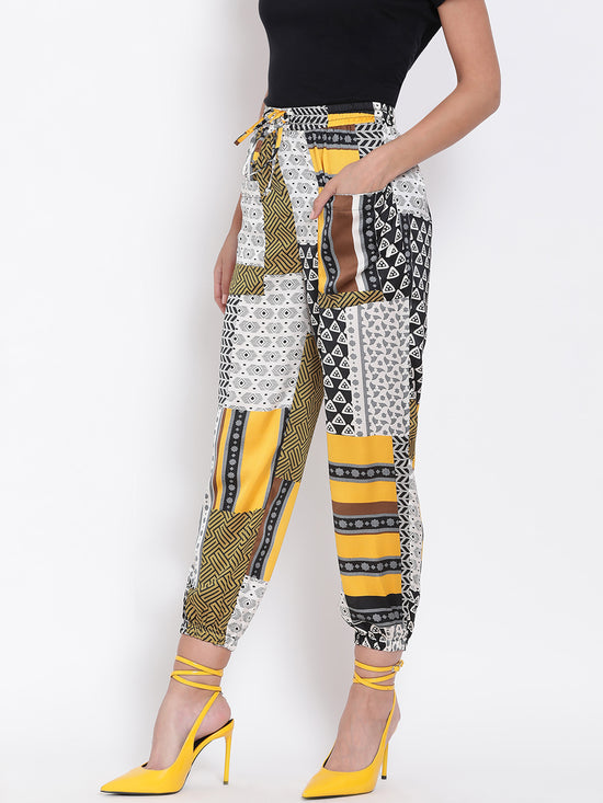 Multicoloured Abstract Print Pants