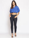 Cobalt Blue Frilled Crop Top