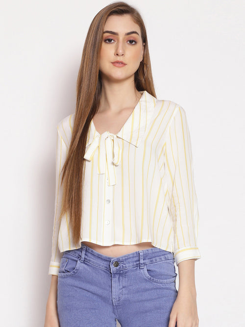 Summer Striped Women's Peter Pan Shirt