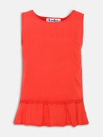 Scarlet Red Girl's Peplum Top