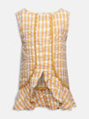 Yellow Checked Girl's Peplum Top