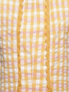 Yellow Checked Girl's Peplum Top