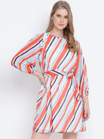 Vivid bright colorful casual women tie knot dress