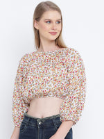 Ultra mesmeric multicolour women crop top