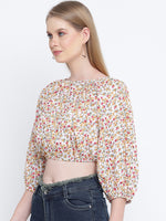 Ultra mesmeric multicolour women crop top