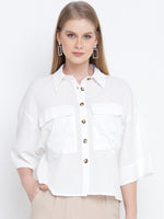 Gleaming whitezy casual women shirt top