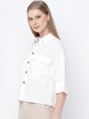 Gleaming whitezy casual women shirt top