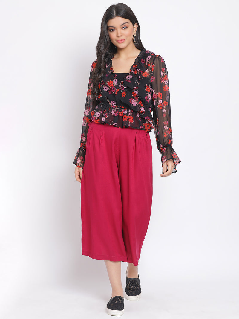 Berry Invention Women Tie Knot Culottes