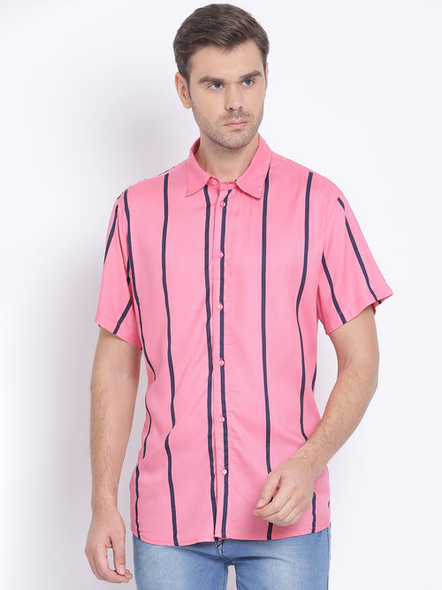 Pink Pattern Stripe Men’s Shirt