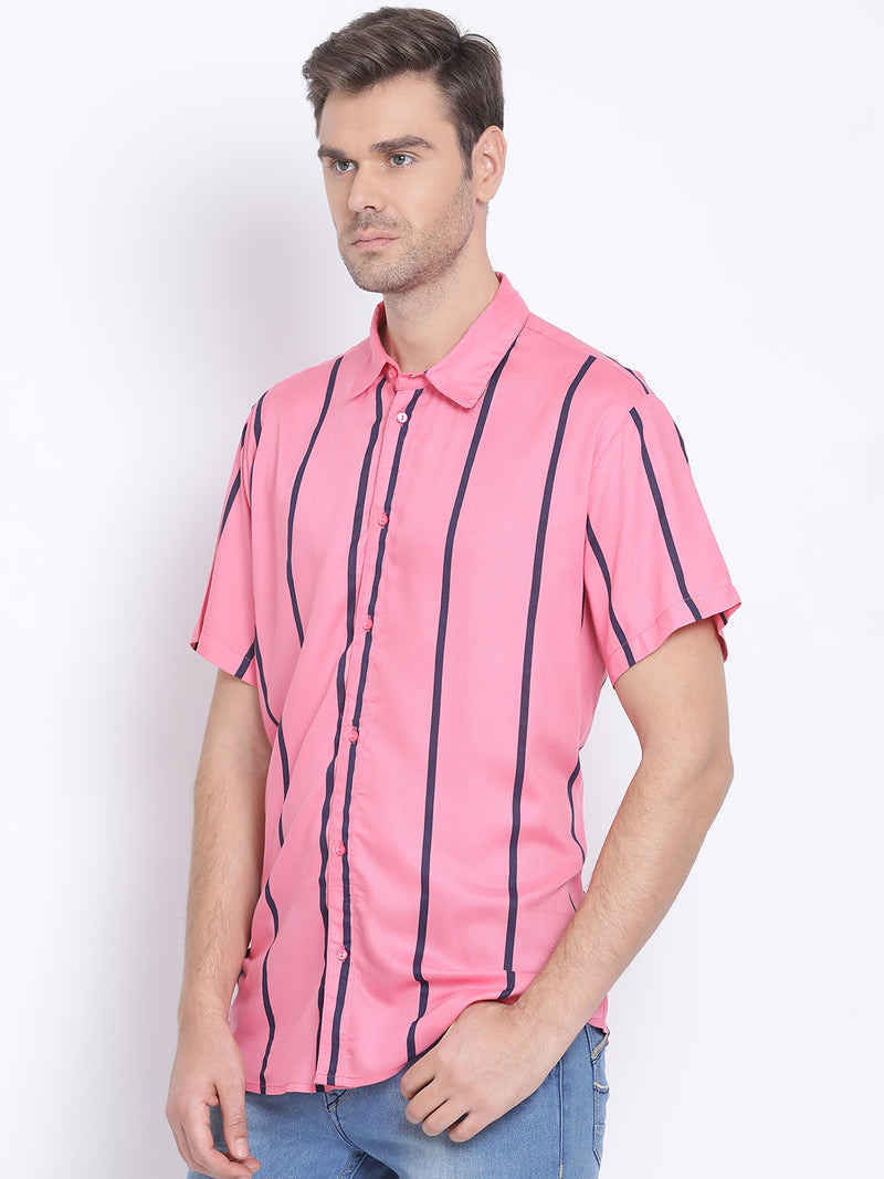Pink Pattern Stripe Men’s Shirt