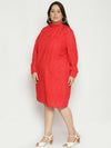 Scarlet Red Plus Size Schiffli Dress