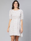 Grey colored printed women dress