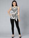 Vinatge black & white stripe printed women top
