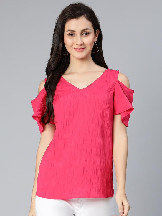 Heartful pink cut-outs women top '