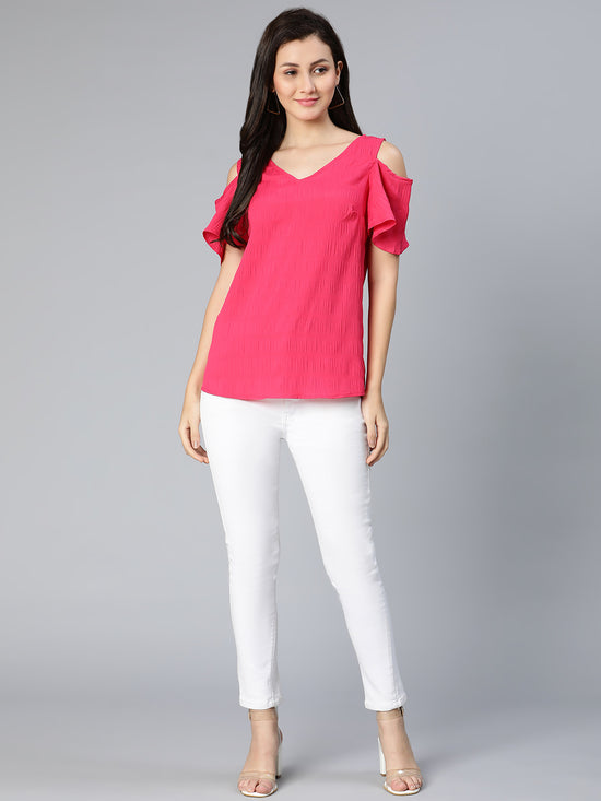 Heartful pink cut-outs women top '