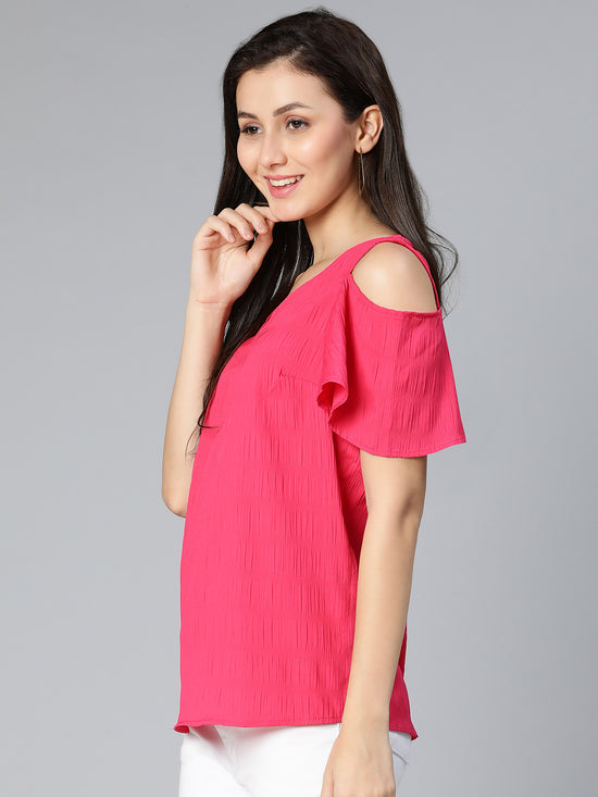 Heartful pink cut-outs women top '