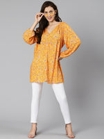 Sunnyside orange floral printed women tunic