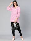 Promy pink floral print women tunic