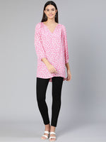 Promy pink floral print women tunic