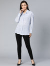 Conceal blue check printed women shirt