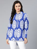 Verb blue tropical blue women formal shirt