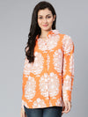 Dearing rust tropical printed women trendy shirt