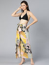 Abstract Printed Yellow Color Women Beachwear Wrap Skirt