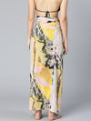 Abstract Printed Yellow Color Women Beachwear Wrap Skirt