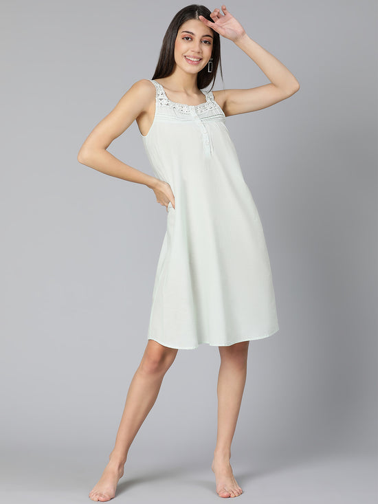 Shoulder lace straped Women nightwear Dress