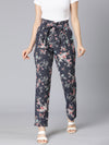 Floral Linen Printed Tie knot women Pant