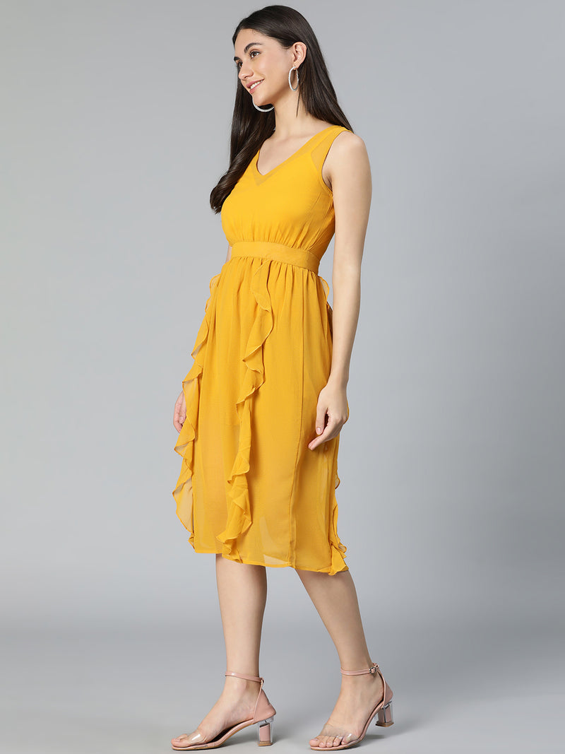 Bcbg mustard yellow outlet dress