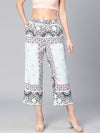 Light Multicolor Abstract Print Elsticated Women Pants